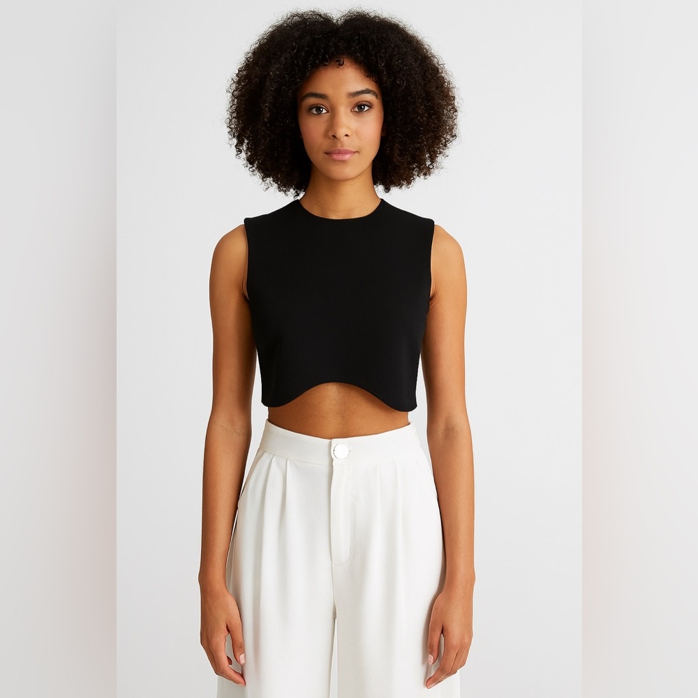Abbeline Black Crop‎ Top Sz. M